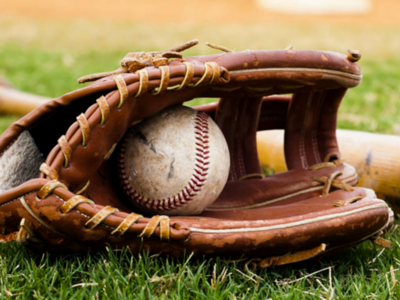 Baseball, glove and bat